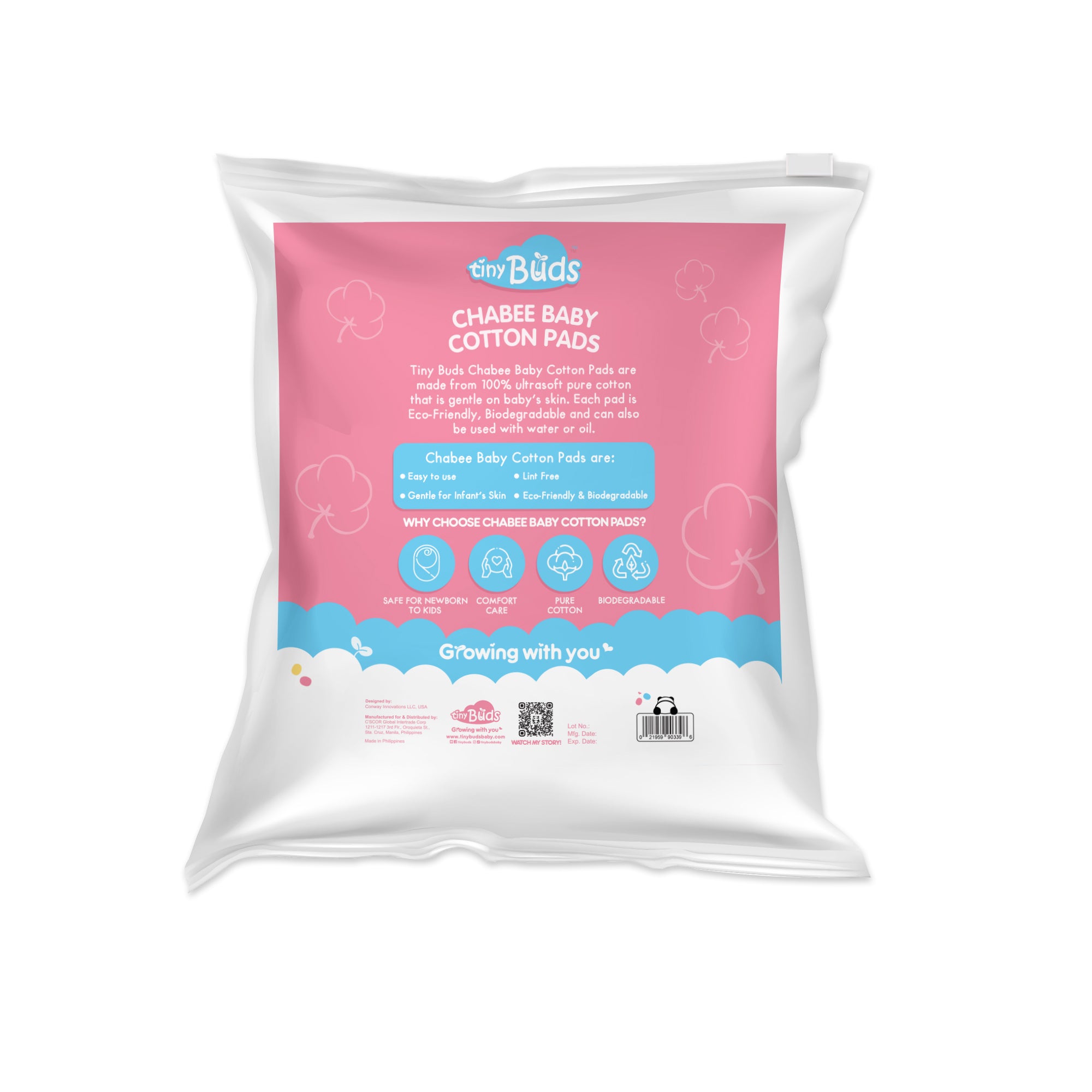 Tiny Buds Chabee Baby Cotton Pads (100 Pads)