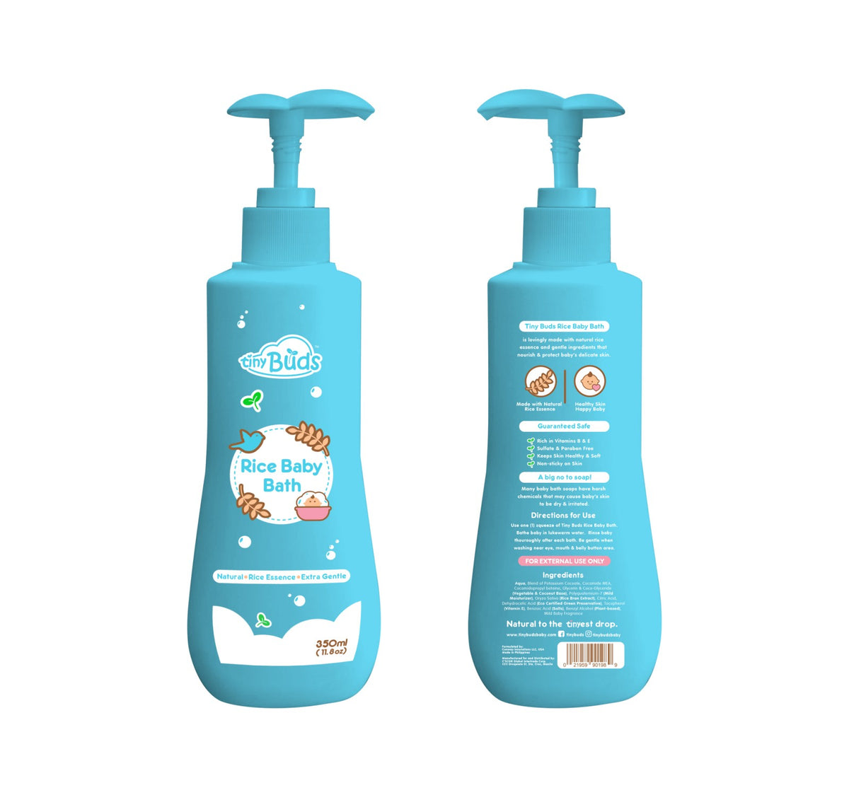 Tiny Buds Natural Rice Baby Bath 350ML – Tiny Buds Baby Naturals