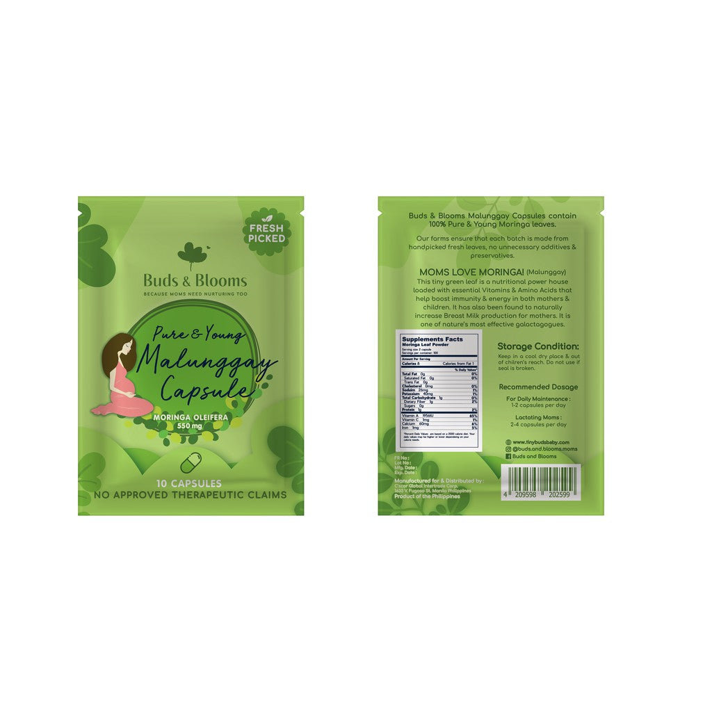 Buds & Blooms Pure & Young Malunggay Capsule Sachet 10s Tiny Buds