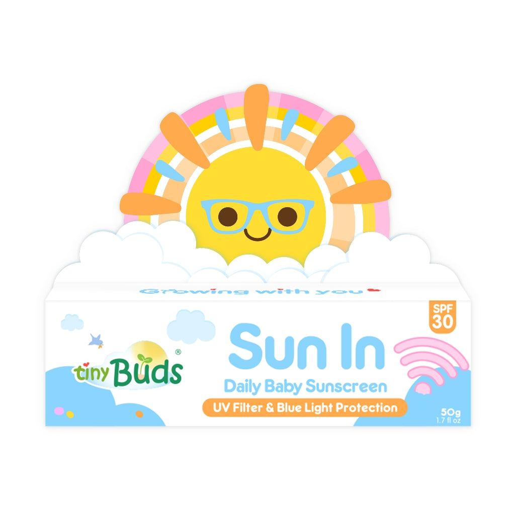 Tiny Buds Sun In Daily Baby Sunscreen 50g - UV Blue Light Protection Indoor Outdoor Sunscreen SPF 30