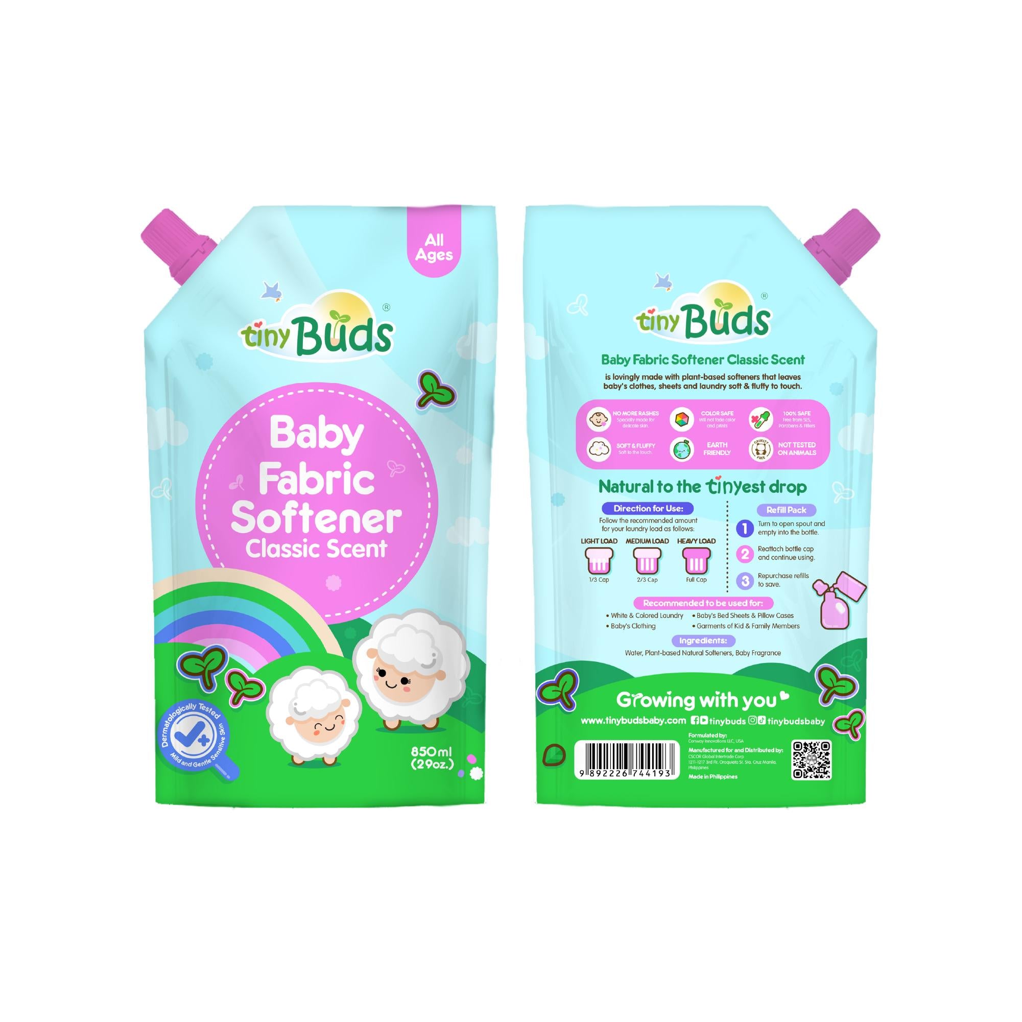 Tiny Buds Natural Baby Fabric Softener (850ml)