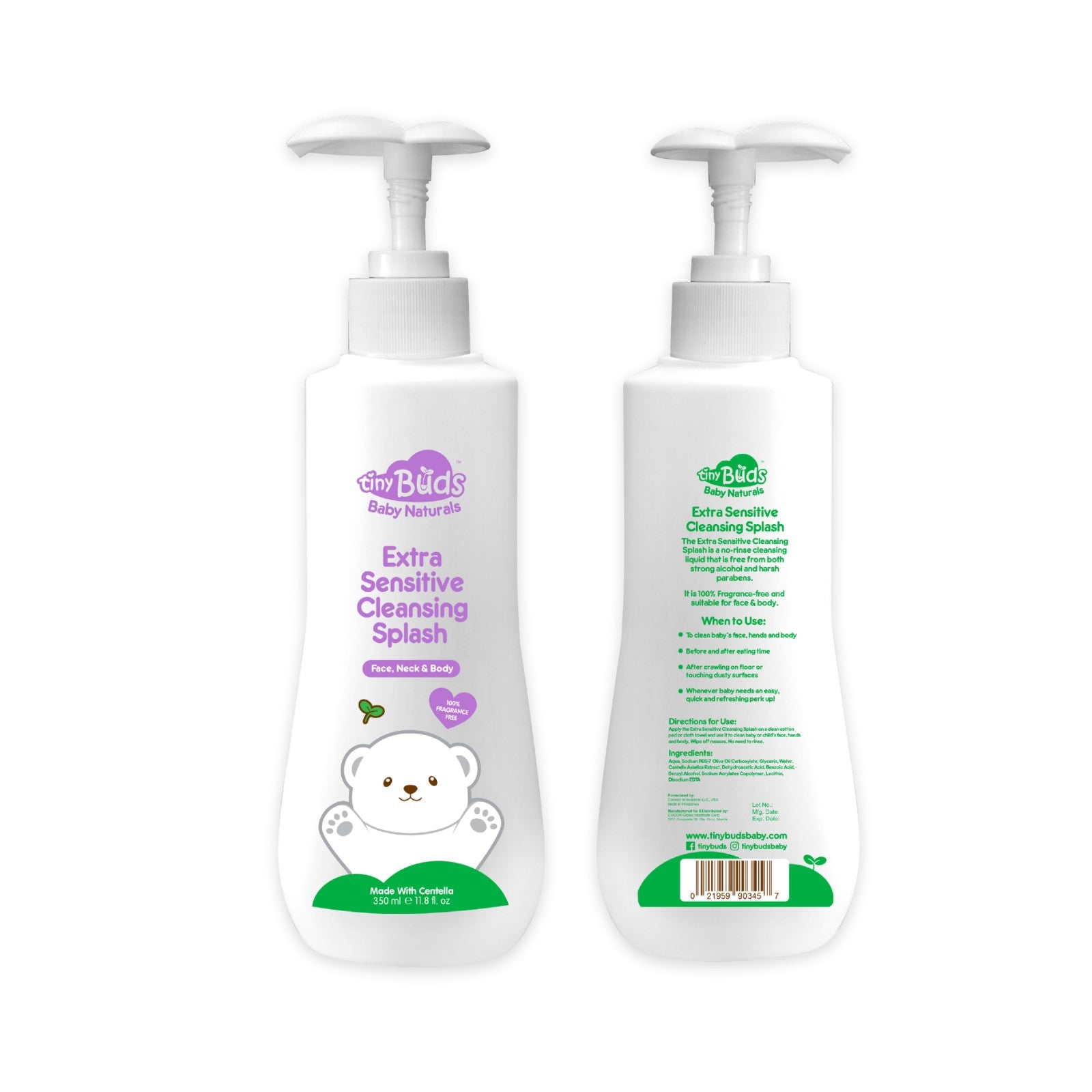 Tiny Buds Extra Sensitive Baby Cleansing Splash 350ml