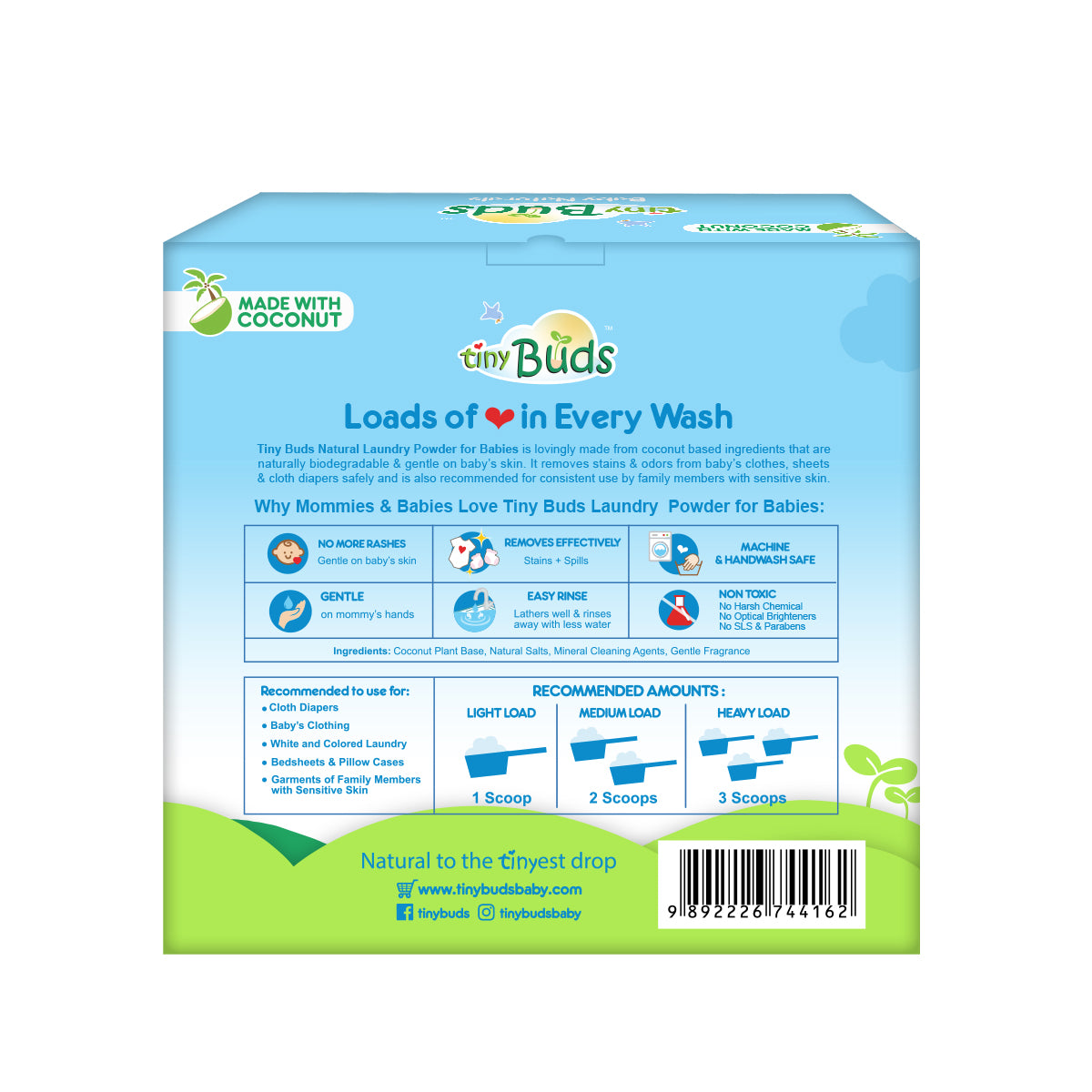 Tiny Buds Natural Laundry Powder for Babies 1KG
