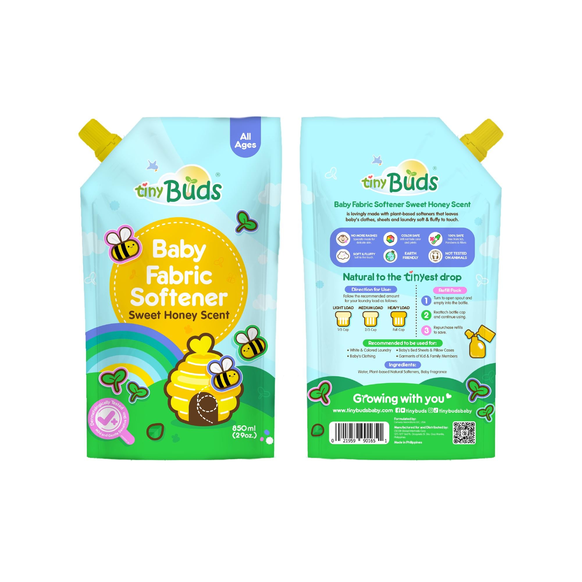 Tiny Buds Fabric Softener 850ML (Sweet Honey Scent)