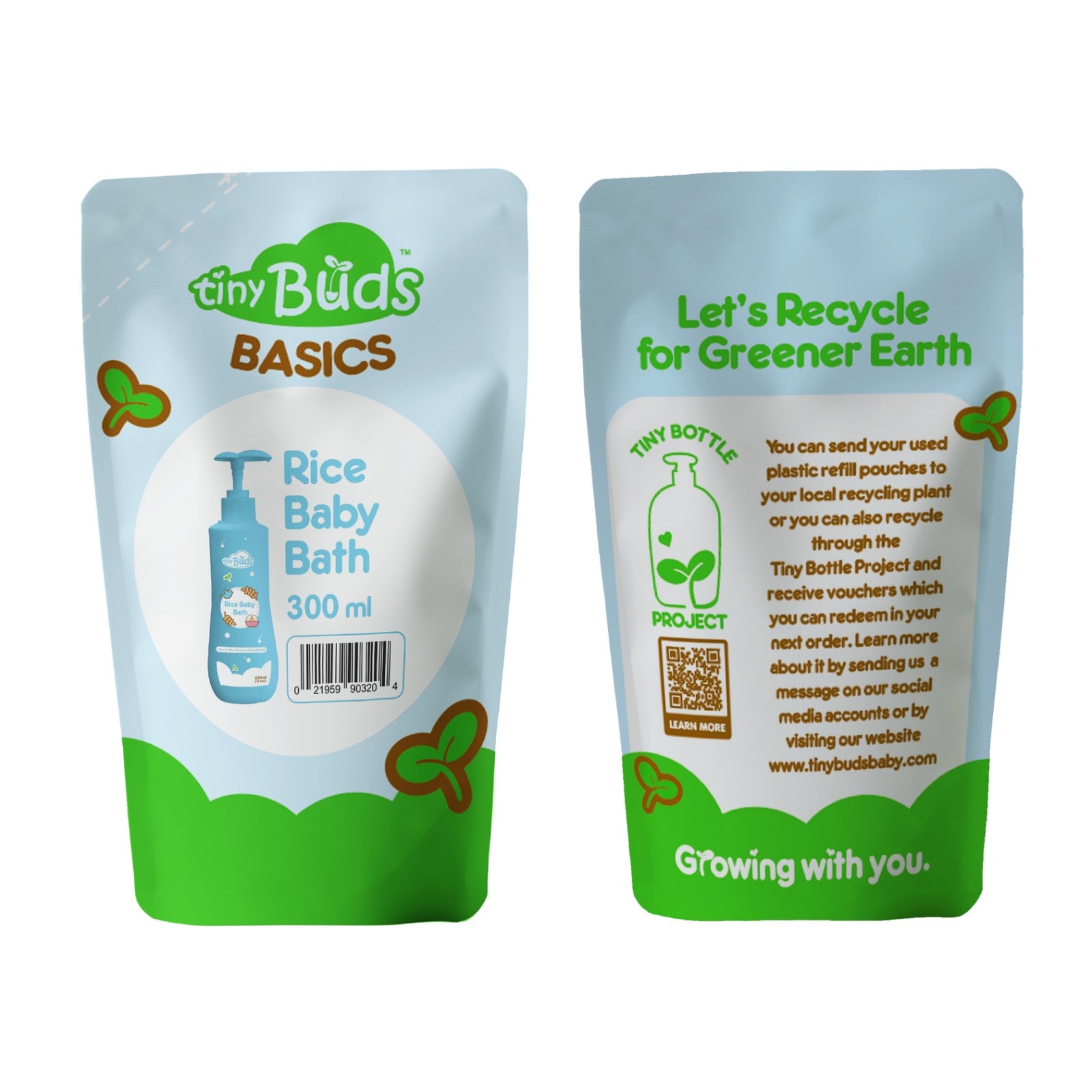 Tiny Buds Natural Rice Baby Bath Refill 300ML