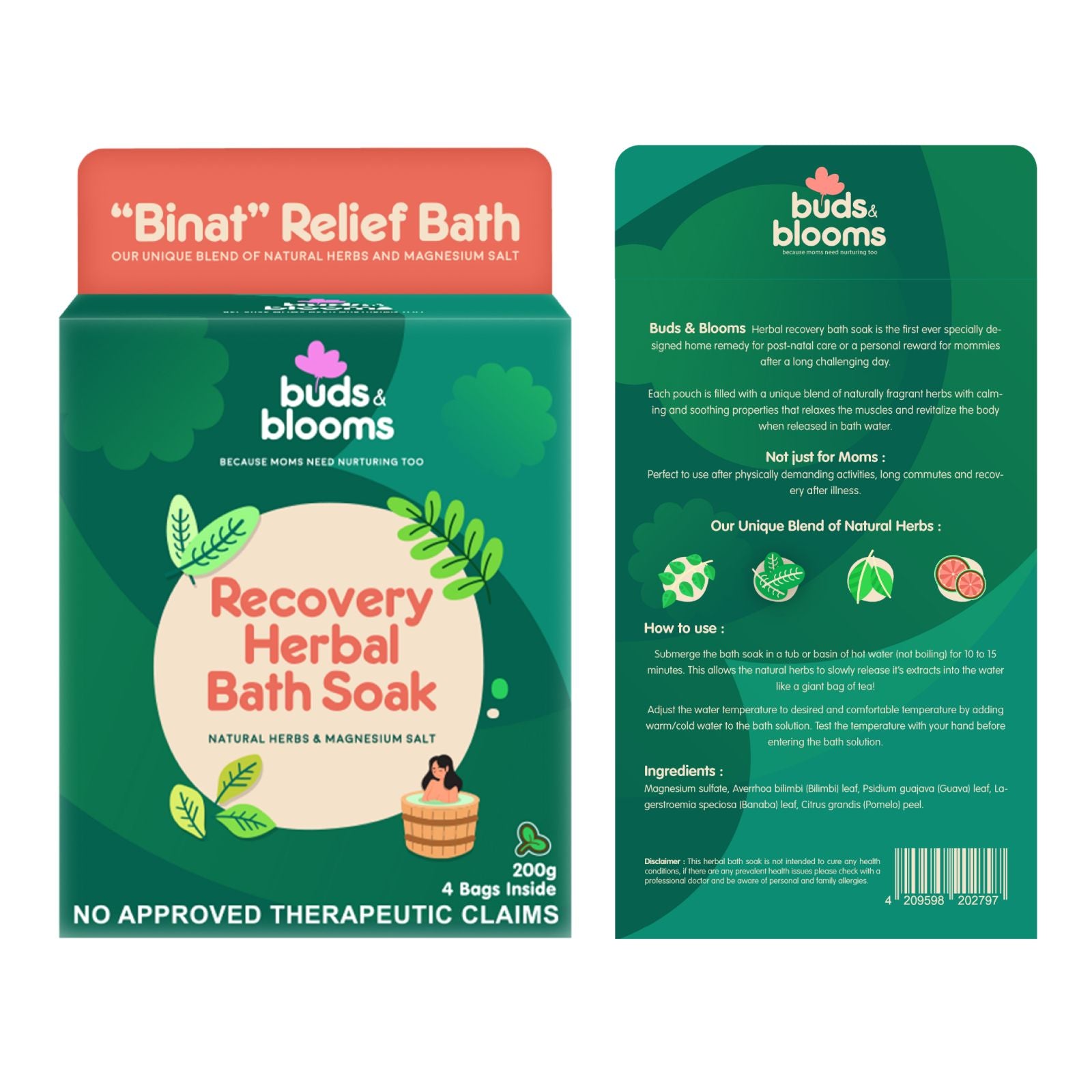 Buds & Blooms Recovery Herbal Bath (4 Bags)