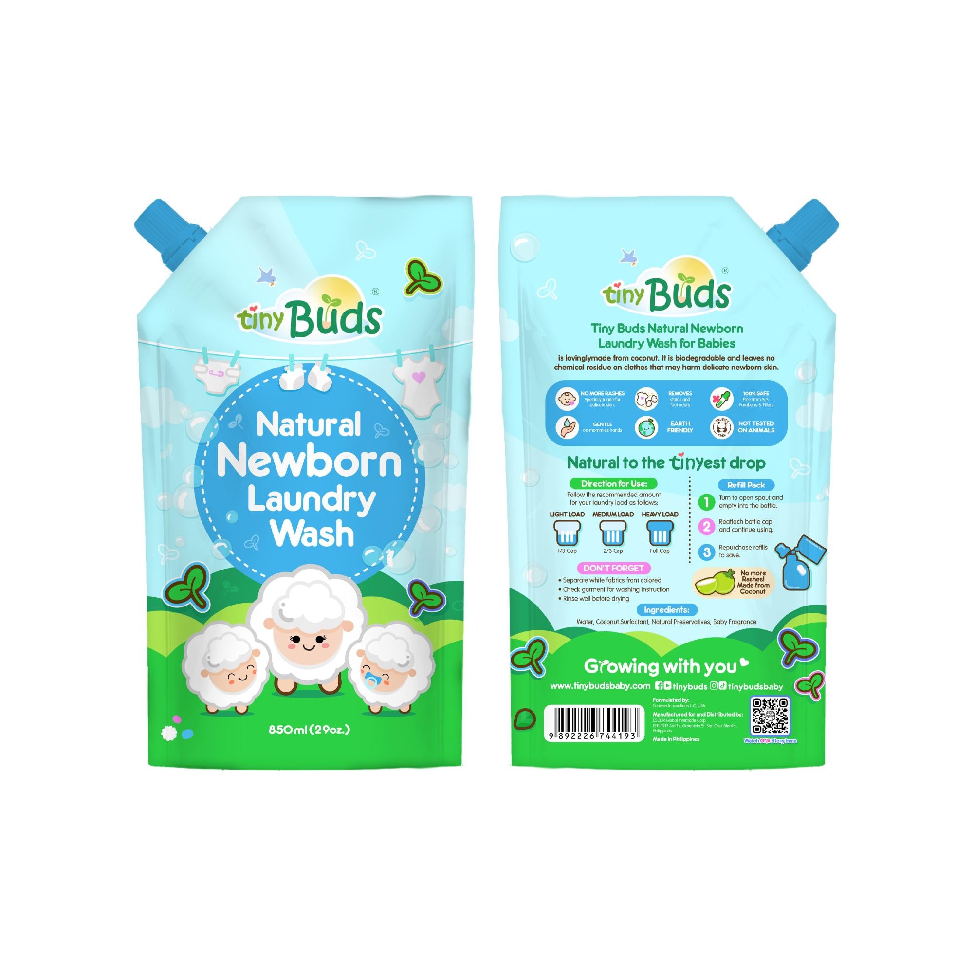 Tiny Buds Newborn Laundry Liquid Refill (850ml)