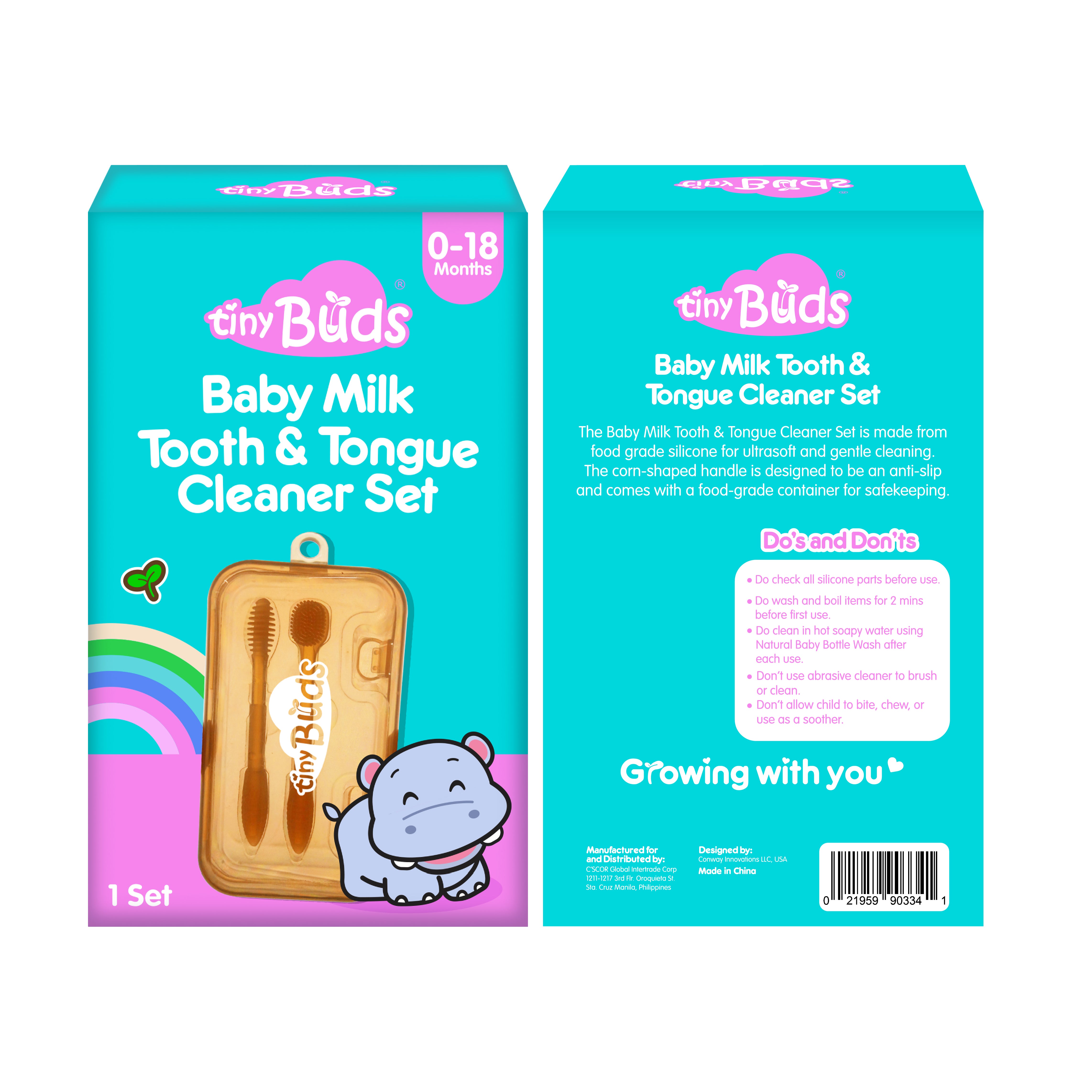 Tiny Buds Baby Milk Tooth & Tongue Cleaner Set