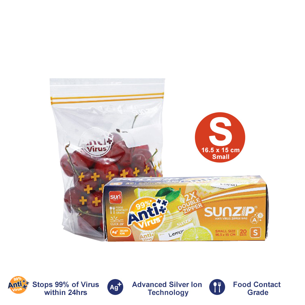 Sunzip Anti Virus ™ Zipper Bag - SMALL (20 Bags)