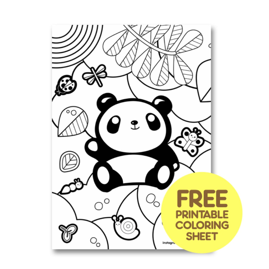 TINY THINGS FREE PRINTABLE: Chabee the Hungry Panda Summer Art Workshop Coloring Sheet 1