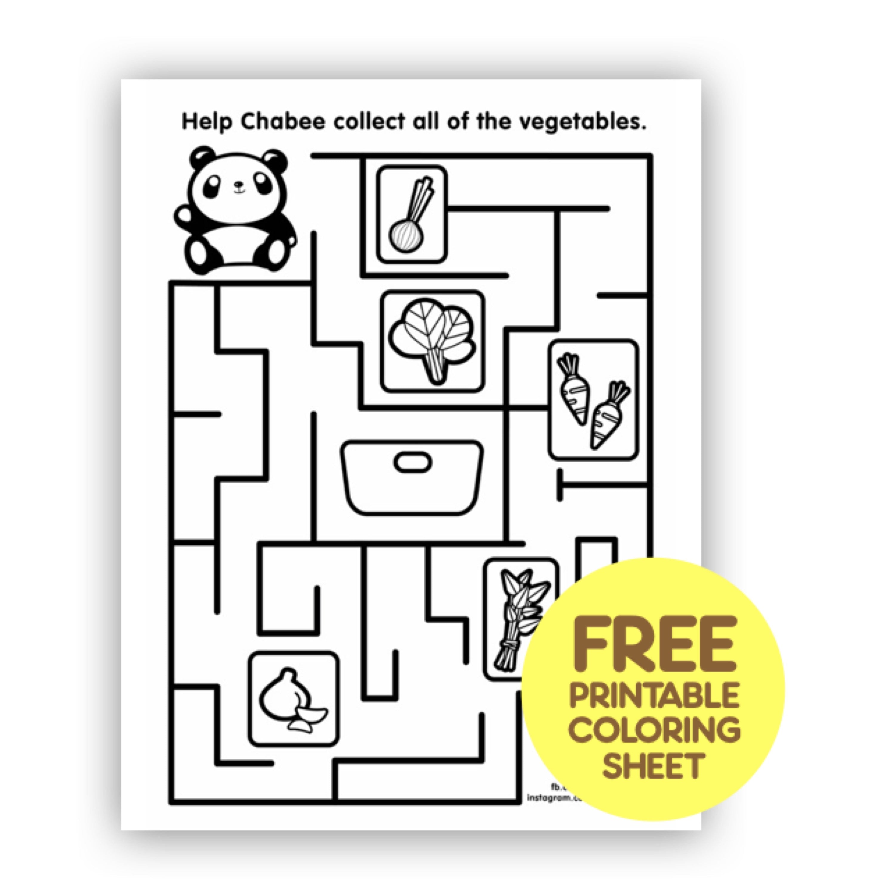 Tiny Buds Baby Naturals TINY THINGS FREE PRINTABLE: Chabee the Hungry Panda Summer Art Workshop Coloring Sheet 3