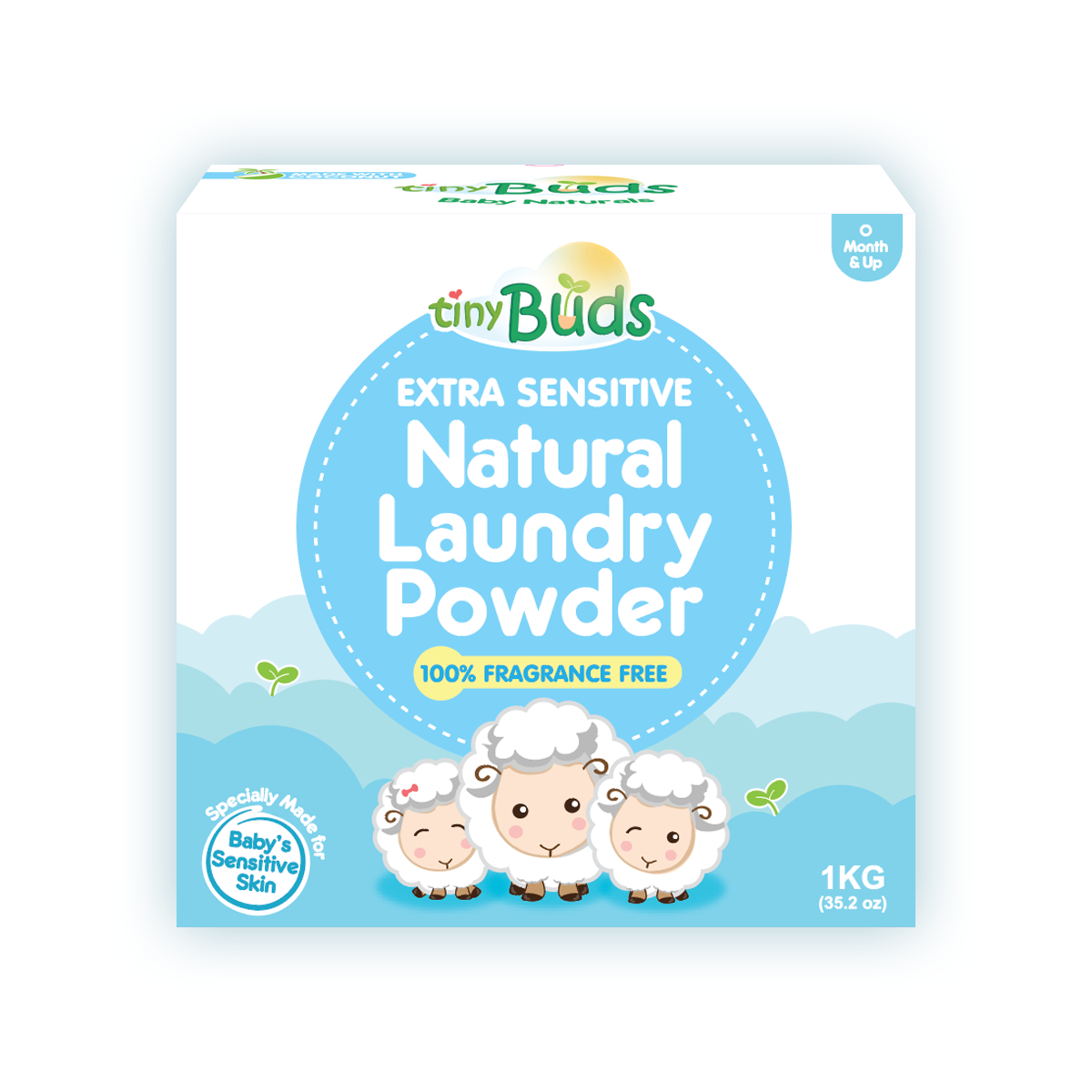 Tiny Buds Laundry Powder Extra Sensitive Fragrance Free 1kg