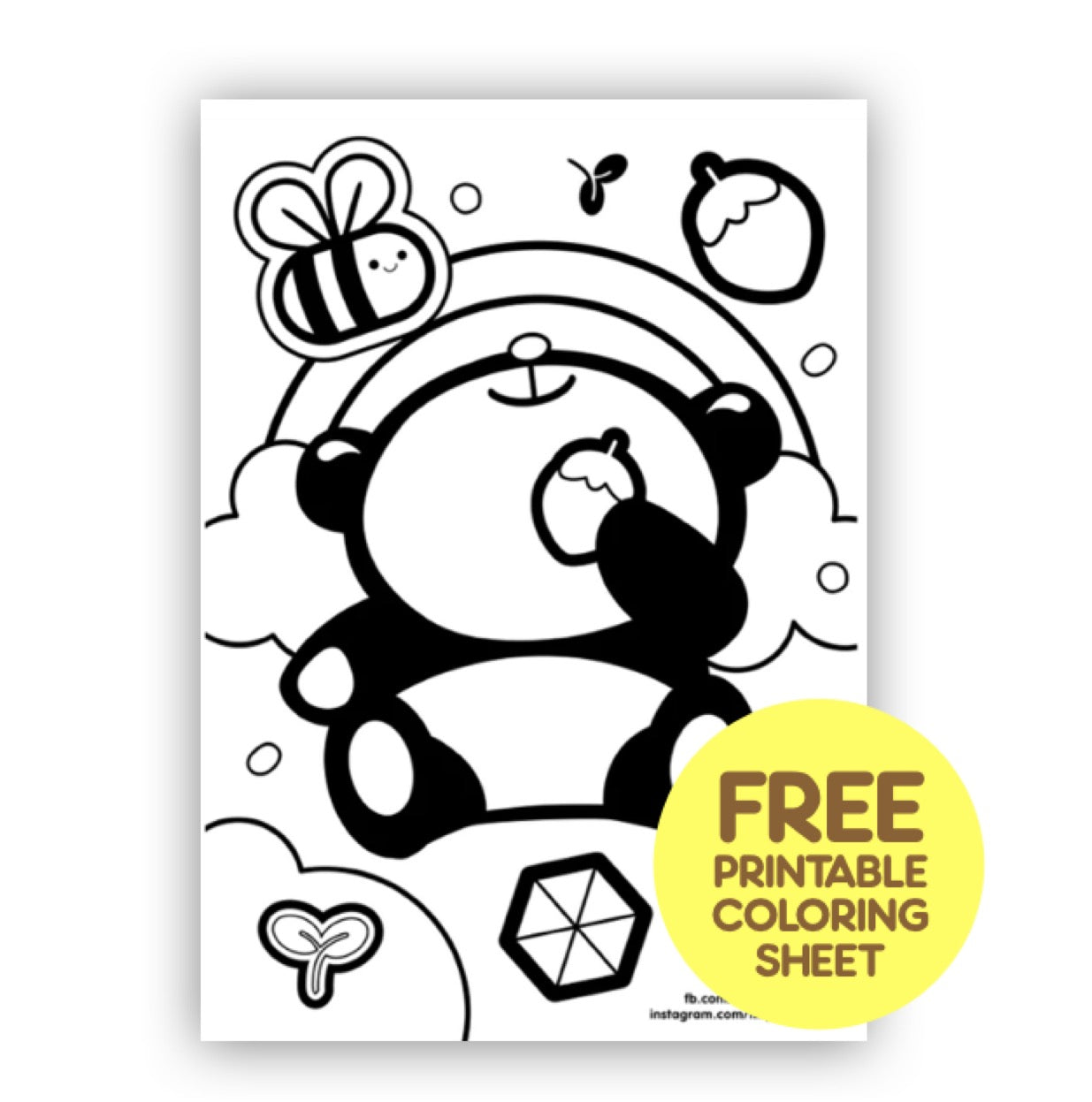TINY THINGS FREE PRINTABLE: Chabee the Hungry Panda Summer Art Workshop Coloring Sheet 2