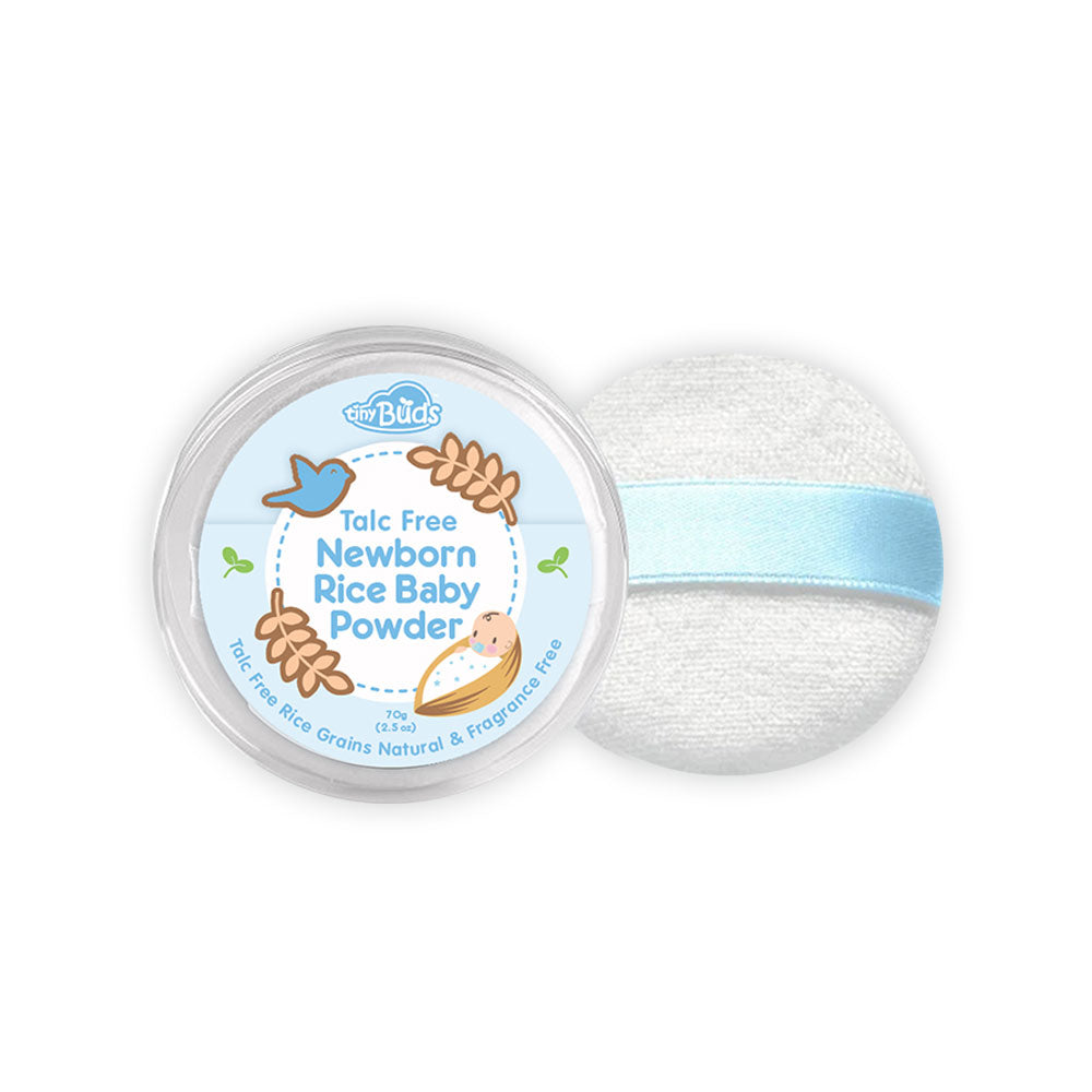 Tiny Buds Newborn Rice Baby Powder with Puff 70g