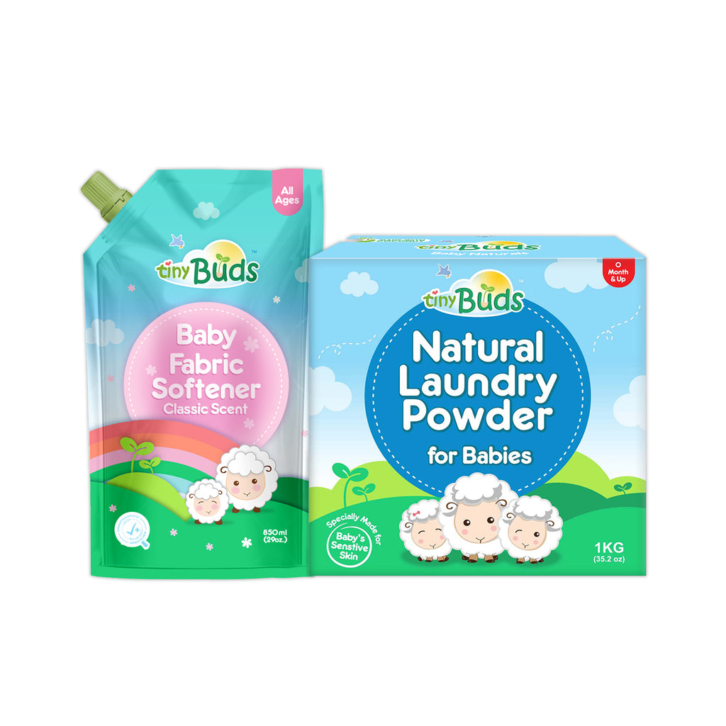 Tiny Buds Set of Natural Laundry Powder & Fabric Softener Tiny Buds