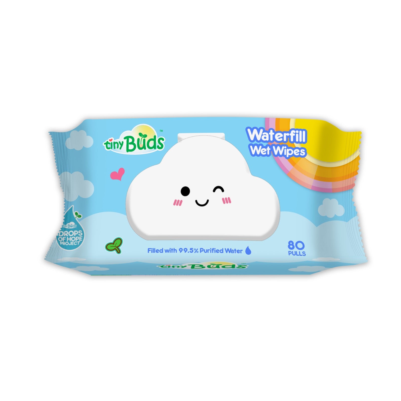 Tiny Buds Waterfill Wet Wipes (80 Pulls)