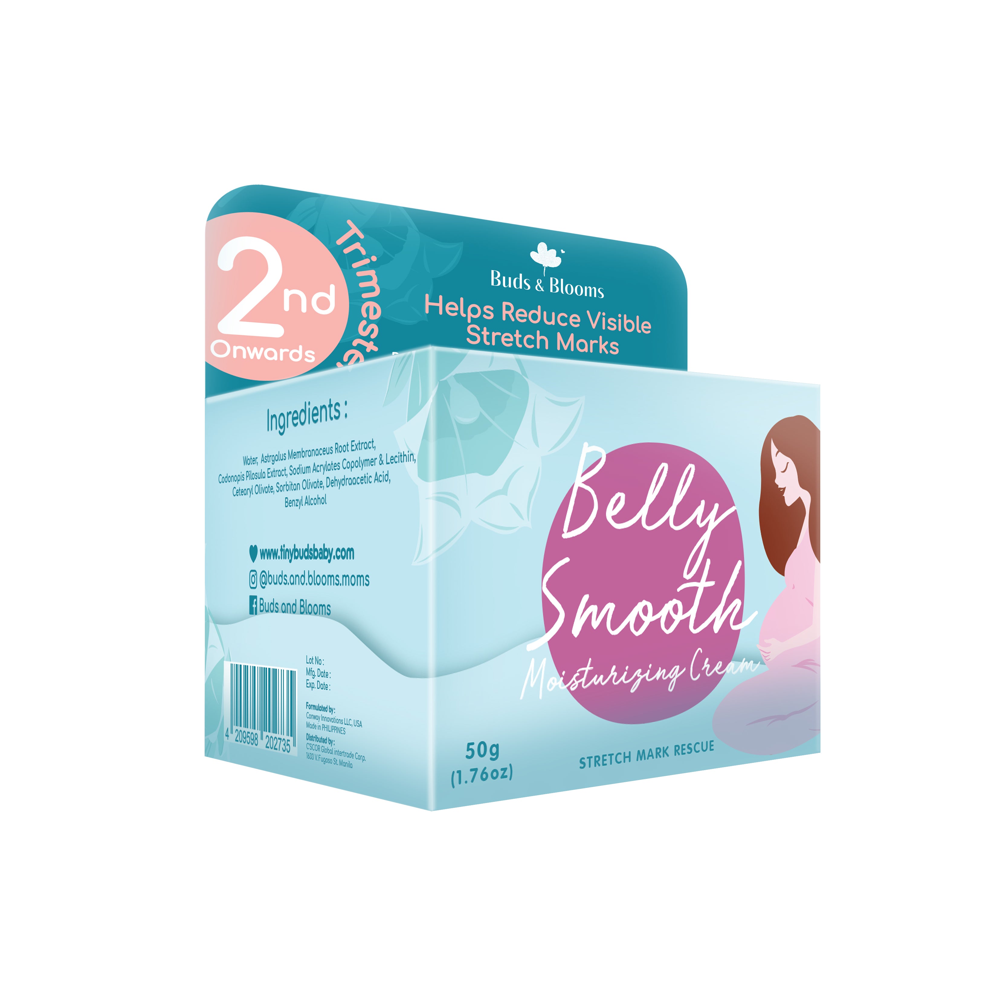 BUDS & BLOOMS Belly Smooth Stretch Mark Cream 50g – Tiny Buds Baby Naturals